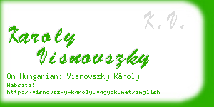 karoly visnovszky business card